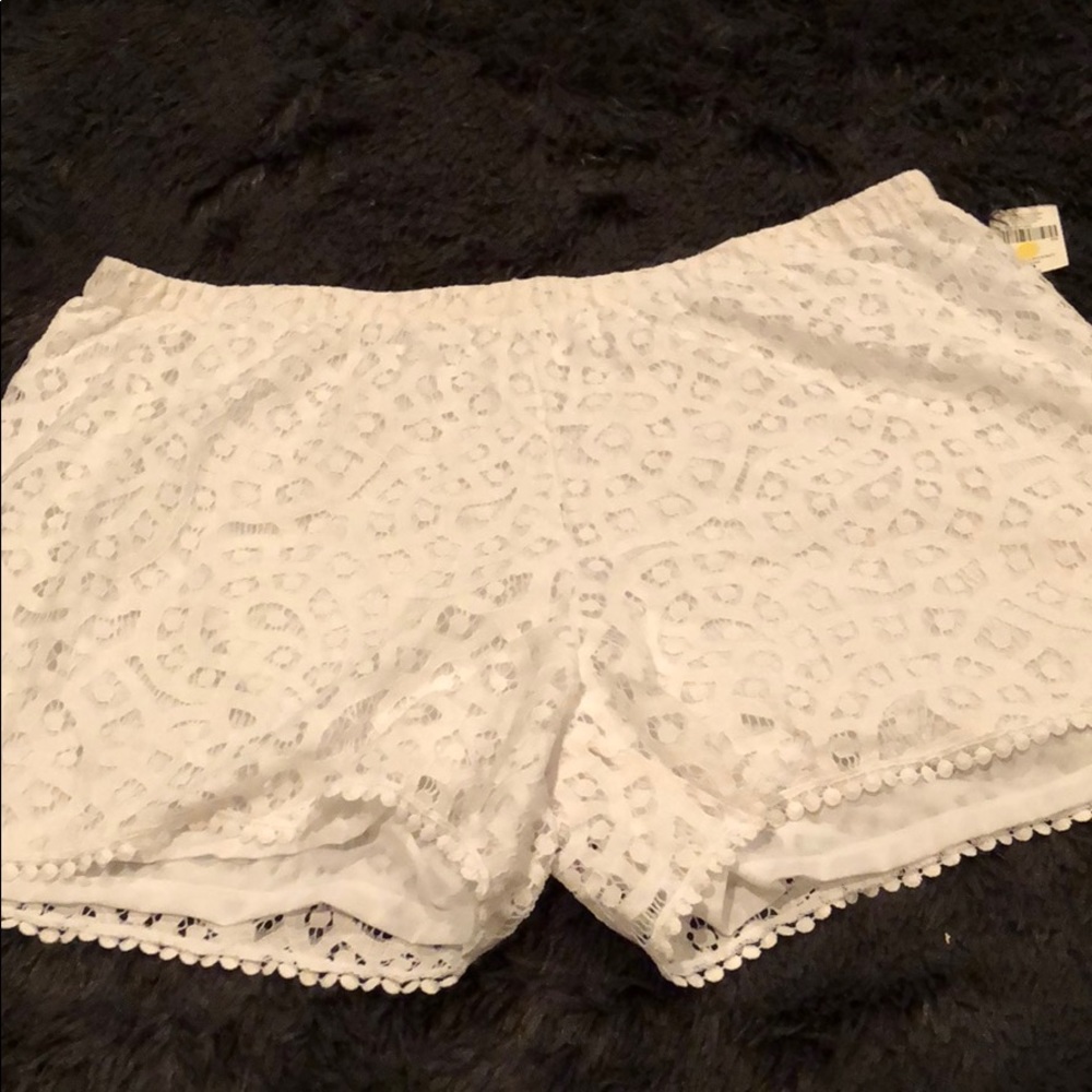White crochet shorts
